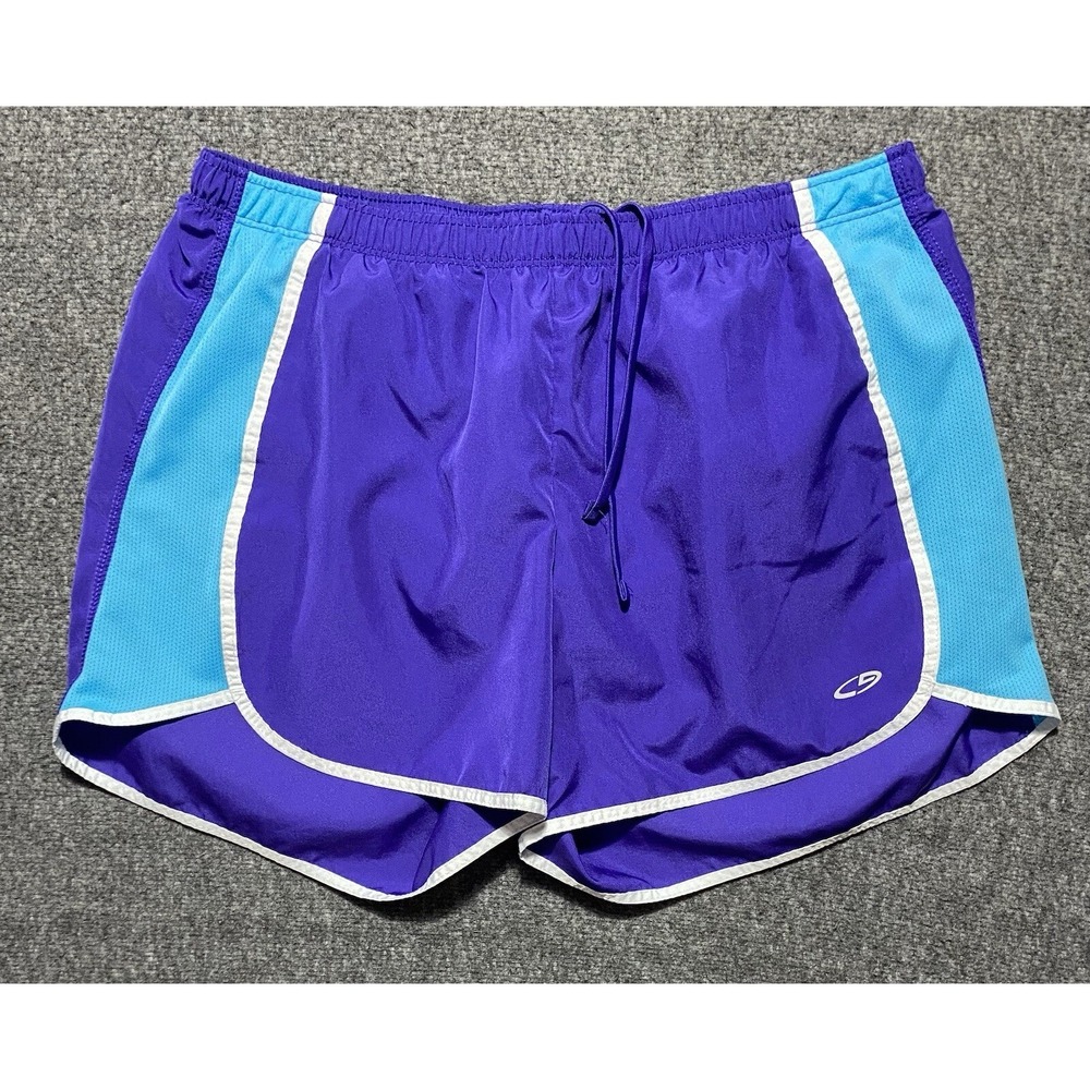 Champion Womens Running Workout Athletic Gym Shorts Blue Purple Size S 3in